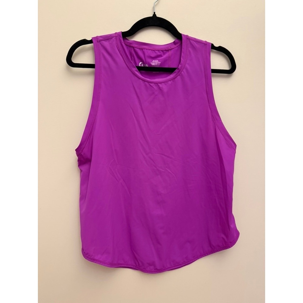 Zyia Active Womens Magenta Purple Mesh Back Split Hem Tank Top Size M